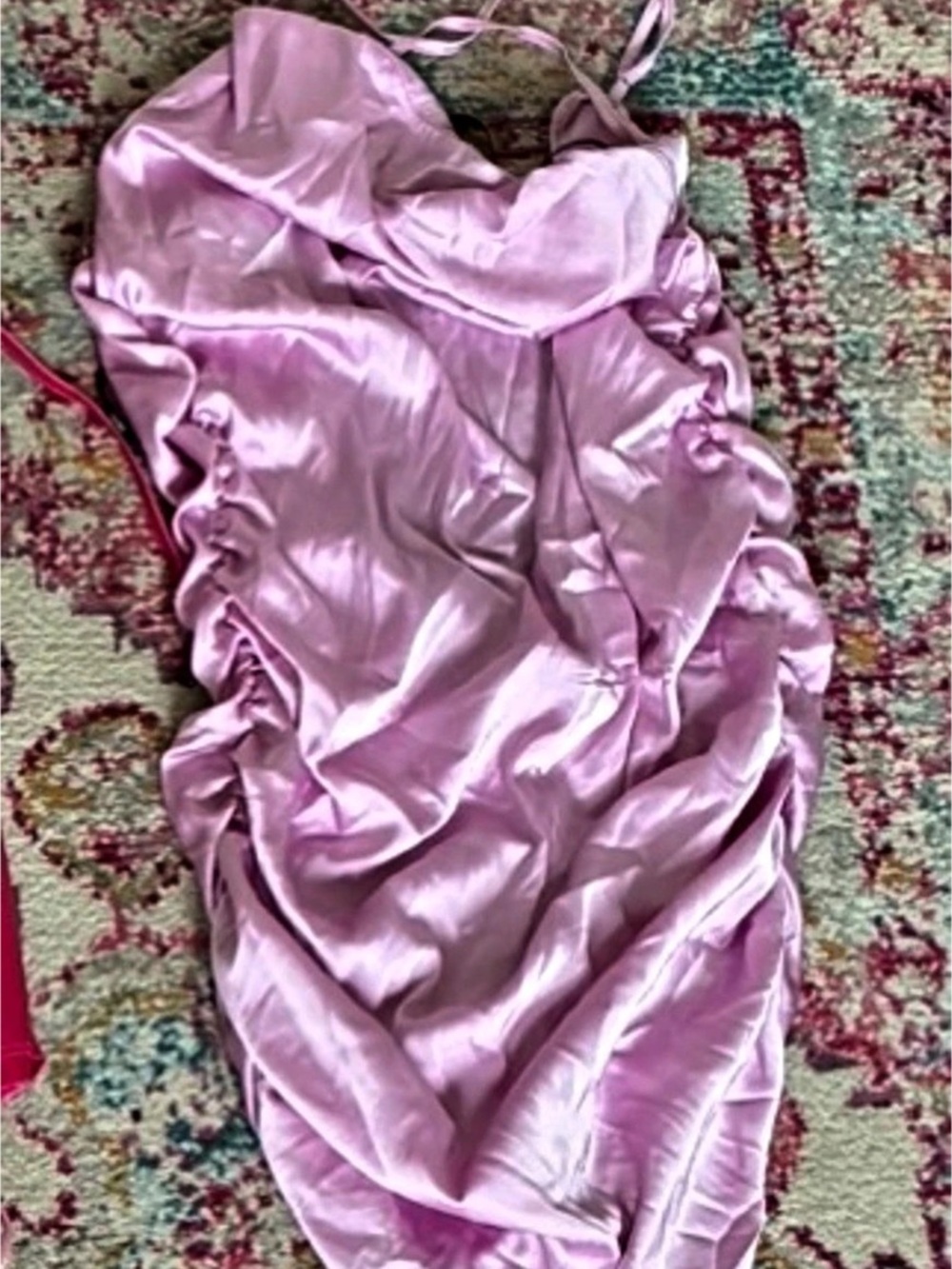 Pink Ruched Mini Dress Like New